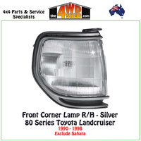 Front Corner Lamp Landcruiser 80 Series RH - Silver