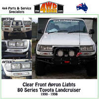 Landcruiser 80 Series Front Apron Indicator Lights - CLEAR PAIR