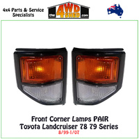  Front Corner Lamp Toyota Landcruiser 78 79 Series - PAIR BLACK