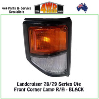 Front Corner Lamp Toyota Landcruiser 78 79 Series - RH BLACK