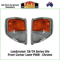 Landcruiser 78/79 Series Front Corner Lamp PAIR Chrome