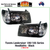 Performance Headlights Toyota Landcruiser 100 105 Series 1/1998 - 5/2005 - BLACK