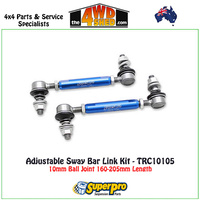 Adjustable Sway Bar Link Kit 10mm Ball Joint 160-205mm Length - TRC10105