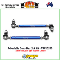 Adjustable Sway Bar Link Kit 10mm Ball Joint 254-305mm Length TRC10200