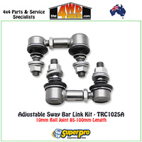 Adjustable Sway Bar Link Kit 10mm Ball Joint 85-100mm Length - TRC1025A