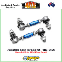 Adjustable Sway Bar Link Kit 10mm Ball Joint 125-145mm Length - TRC1045A