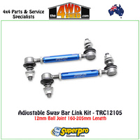 Adjustable Sway Bar Link Kit 12mm Ball Joint 160-205mm Length - TRC12105