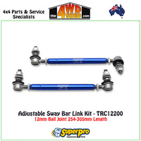 Adjustable Sway Bar Link Kit 12mm Ball Joint 254-305mm Length - TRC12200