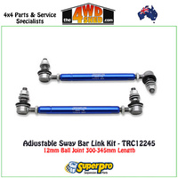 Adjustable Sway Bar Link Kit 12mm Ball Joint 300-345mm Length TRC12245