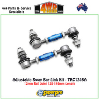 Adjustable Sway Bar Link Kit 12mm Ball Joint 125-145mm Length - TRC1245A