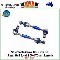 Adjustable Sway Bar Link Kit 12mm Ball Joint 150-175mm Length TRC1245V