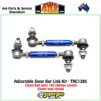 Adjustable Sway Bar Link Kit 12mm Ball Joint 140-185mm Length - TRC1285