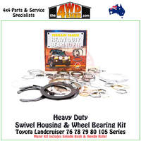 Heavy Duty Swivel Housing & Wheel Bearing Kit Toyota Landcruiser 76 78 79 80 105 Series