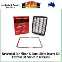 Upgraded Air Filter & Dust Shim Insert Kit Toyota 150 Series 2.8l Prado