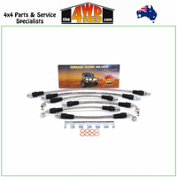 Braided Brake Lines Kits Toyota Landcruiser 78 79 Series FZJ HDJ HZJ 8/1999-1/2007