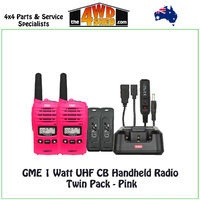 1 Watt UHF CB Handheld Radio - Twin Pack - Pink