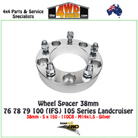 Wheel Spacer 76 78 79 100 (IFS) 105 Series Landcruiser - 38mm