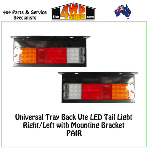 Universal Tray Back Ute LED Tail Lights PAIR with Mounting Bracket