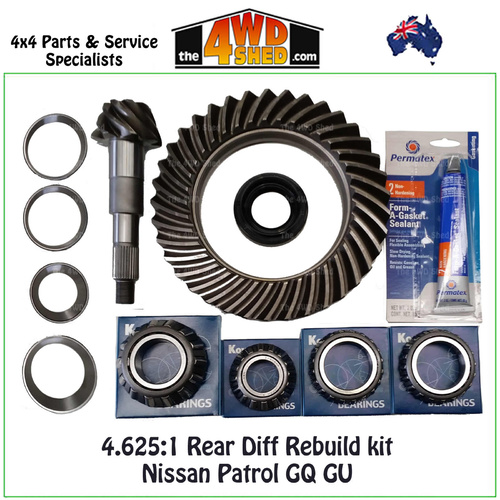 Crown Wheel and Pinion Front Diff Overhaul Rebuild Kit Nissan Patrol GQ GU 4.625:1 