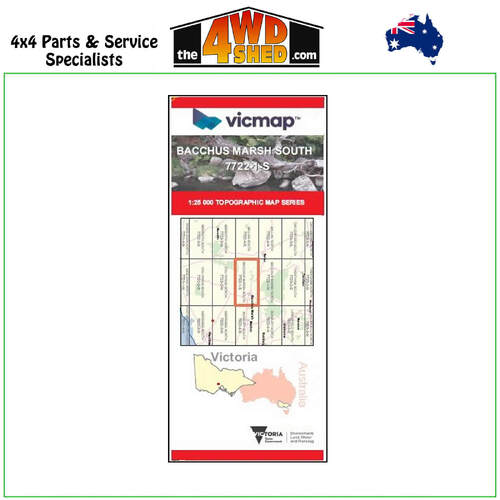 Bacchus Marsh South VicMap 1:25 000 Topographic Map Series