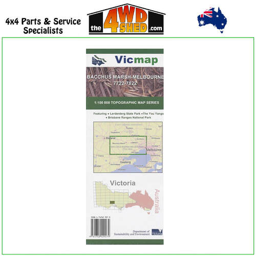 Bacchus Marsh Melbourne VicMap 1:100 000 Topographic Map Series 7722-7822