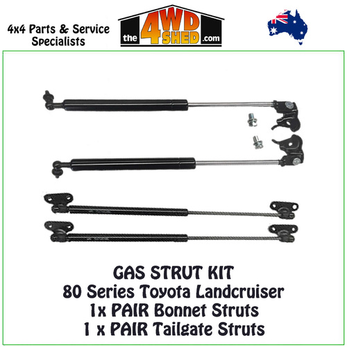 Gas Strut Kit Bonnet & Tailgate to suit 80 Series Landcruiser