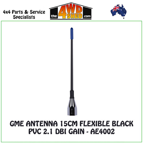 GME Antenna 15cm Flexible Black PVC 2.1 DBi Gain