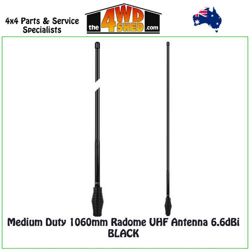 GME UHF Medium Duty 1060mm Radome Antenna 6.6dBi - Black