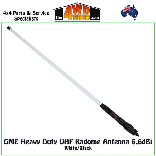 GME UHF Heavy Duty Radome Antenna 6.6dBi White / Black
