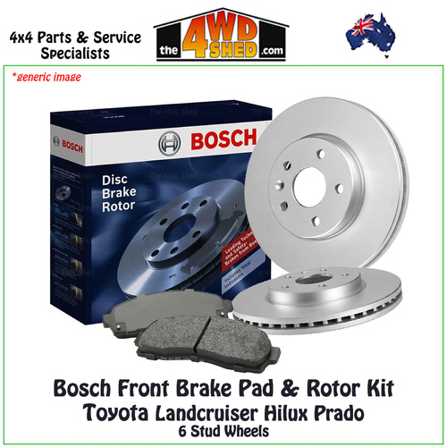 Front Disc Brake Pad & Rotor Kit Toyota Landcruiser Hilux Prado