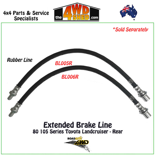 Extended Rubber Brake Line 80 105 Series Landcruiser Rear