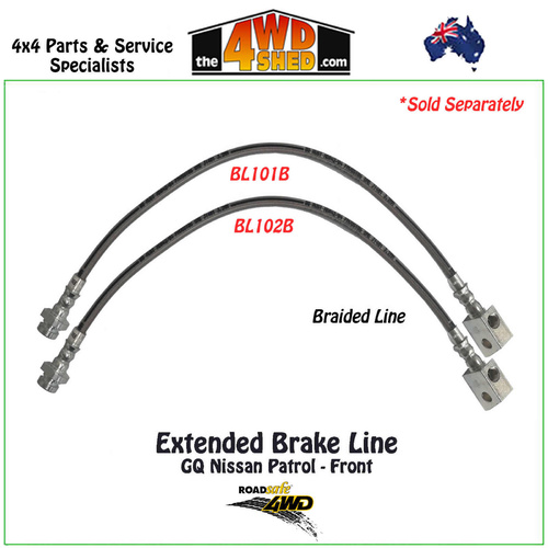 Extended Braided Brake Line Nissan Patrol GQ Front