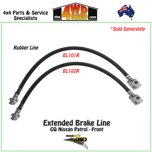 Extended Rubber Brake Line Nissan Patrol GQ Front