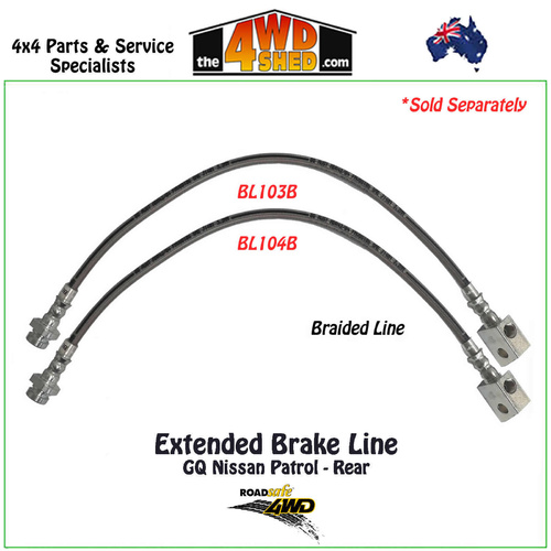 Extended Braided Brake Line Nissan Patrol GQ Rear