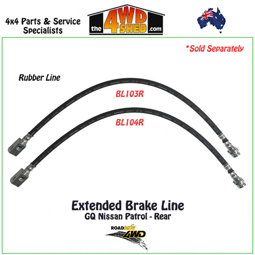 Extended Rubber Brake Line Nissan Patrol GQ Rear