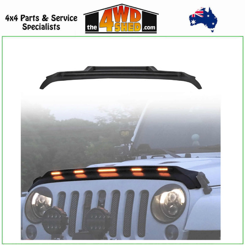 Bonnet Protector with LED Lights Jeep Wrangler JK 4D 2007-2018 