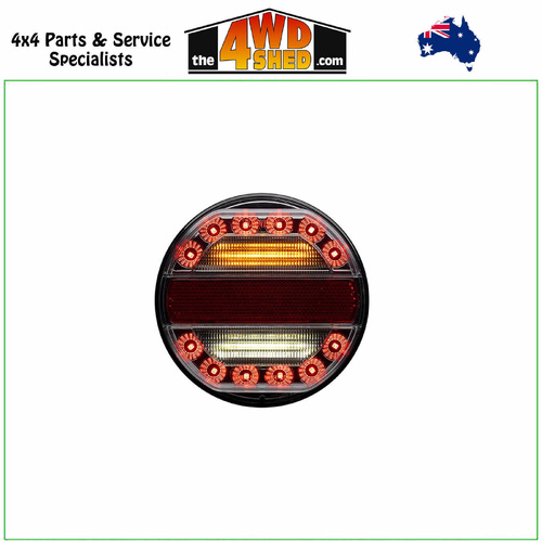  LED Rear Combination Round Lamp 10-30V Stop Tail Light Indicator Reverse - BR125ARW