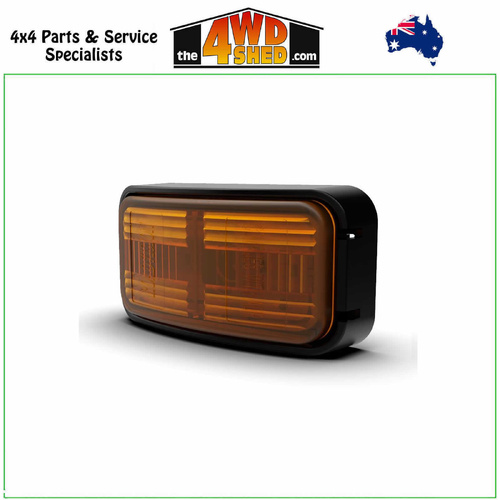 LED Clearance Light Amber 10-30V Coloured Lense 74x38x22mm Surface Mount IP67