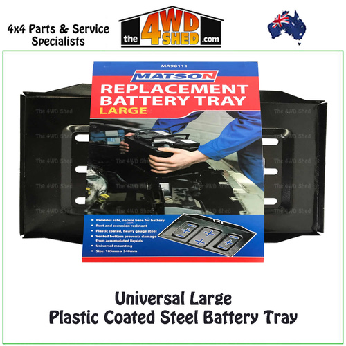 Universal Plastic Coated Metal Battery Tray