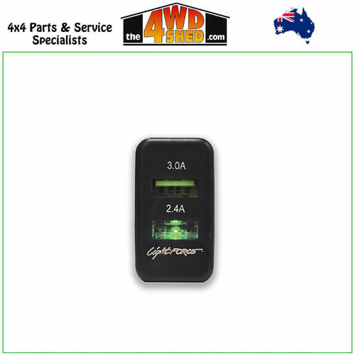 Lightforce Dual USB Switch Toyota 75 76 78 79 100 Series Prado 120 Series Hilux KUN