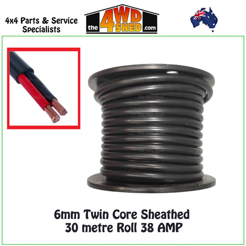 6mm Twin Core sheathed 30 metre roll 38 amp