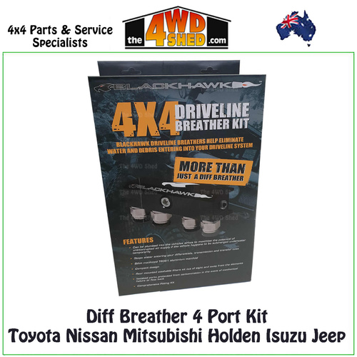 Diff Breather 4 Port Kit fit Toyota Nissan Mitsubishi Holden Isuzu Jeep