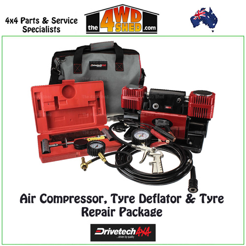 Air Compressor, Tyre Deflator & Tyre Repair Package