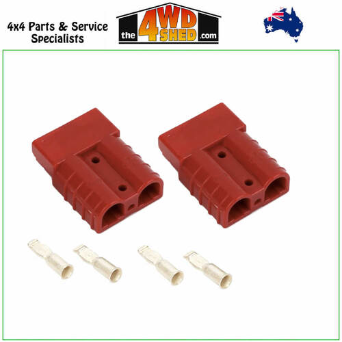 Red Anderson Style Plug 50 Amp - 2 Pack