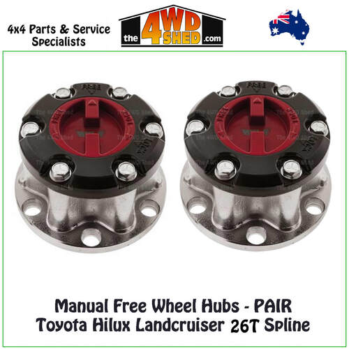 Hulk Free Wheel Hubs PAIR - Toyota Hilux Landcruiser 26T Spline