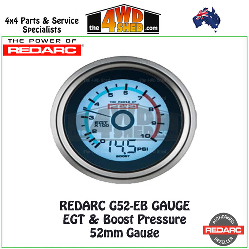 Redarc G52-EB EGT & Boost Pressure 52mm Gauge