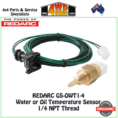 Redarc GS-OWT1-4 Water or Oil Temperature Sensor - 1/4 NPT Thread