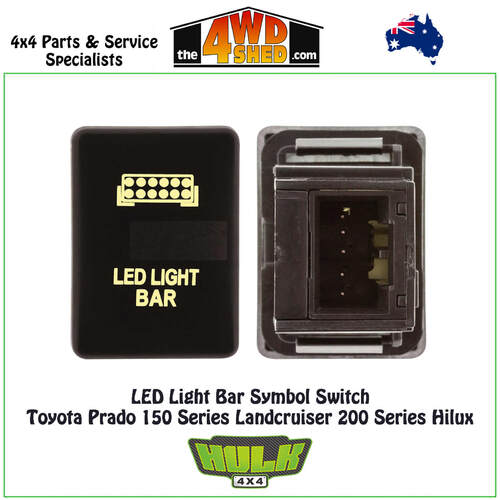 LED Light Bar Switch 12V AMBER Toyota Prado 150 Series Landcruiser 200 Series Hilux GUN