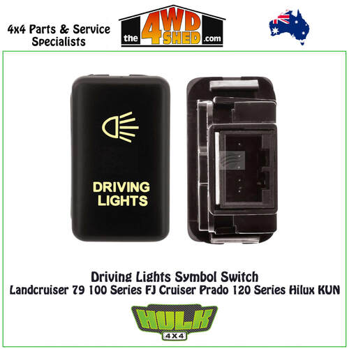 Driving Lights Switch 12V AMBER Toyota 100 Series, 79 Series, Prado 120 Series, Hilux KUN, FJ Cruiser