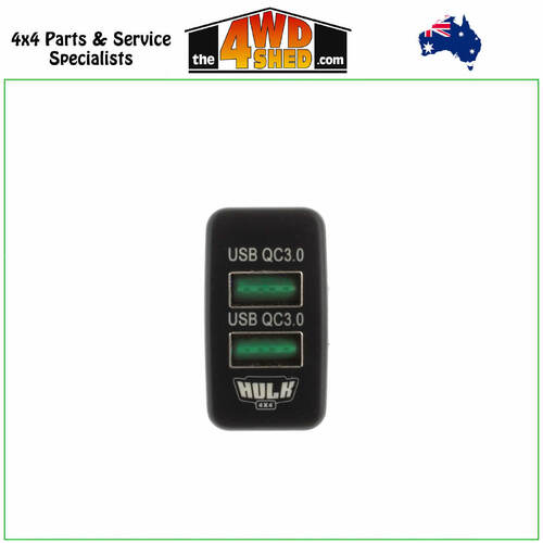 Green Dual QC3 USB Socket Toyota 79 100 Series Landcruiser 120 Prado Hilux KUN FJ Crusier